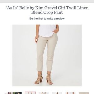 Belle by Kim Gravel Linen Blend Crop Pant